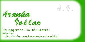 aranka vollar business card