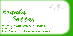 aranka vollar business card